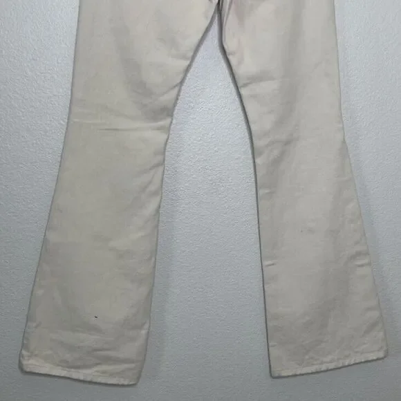 Brandy Melville Jeans Galt Small 26 Flared Cream Bootcut 100% Cotton Denim NEW - Picture 11 of 14